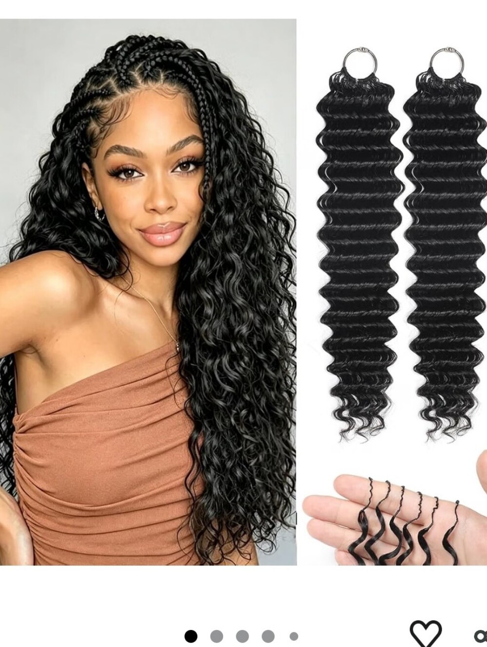 Crochet Human Hair 22 Inch Deep Wave 120g